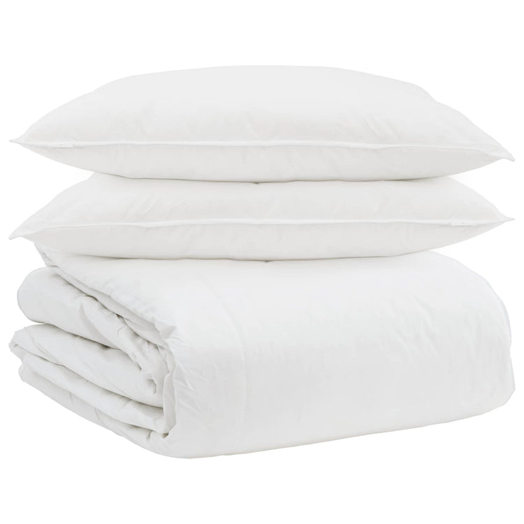 Vidaxl dekbed set met kussen 3 pcs wit donsveertjes