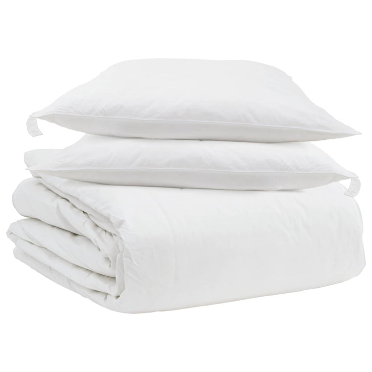Vidaxl dekbed set met kussen 3 st wit donsveertjes