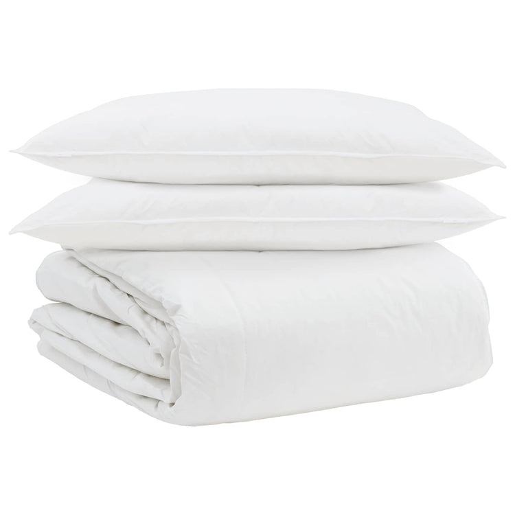 Vidaxl dekbed set met kussen 3 st wit donsveertjes