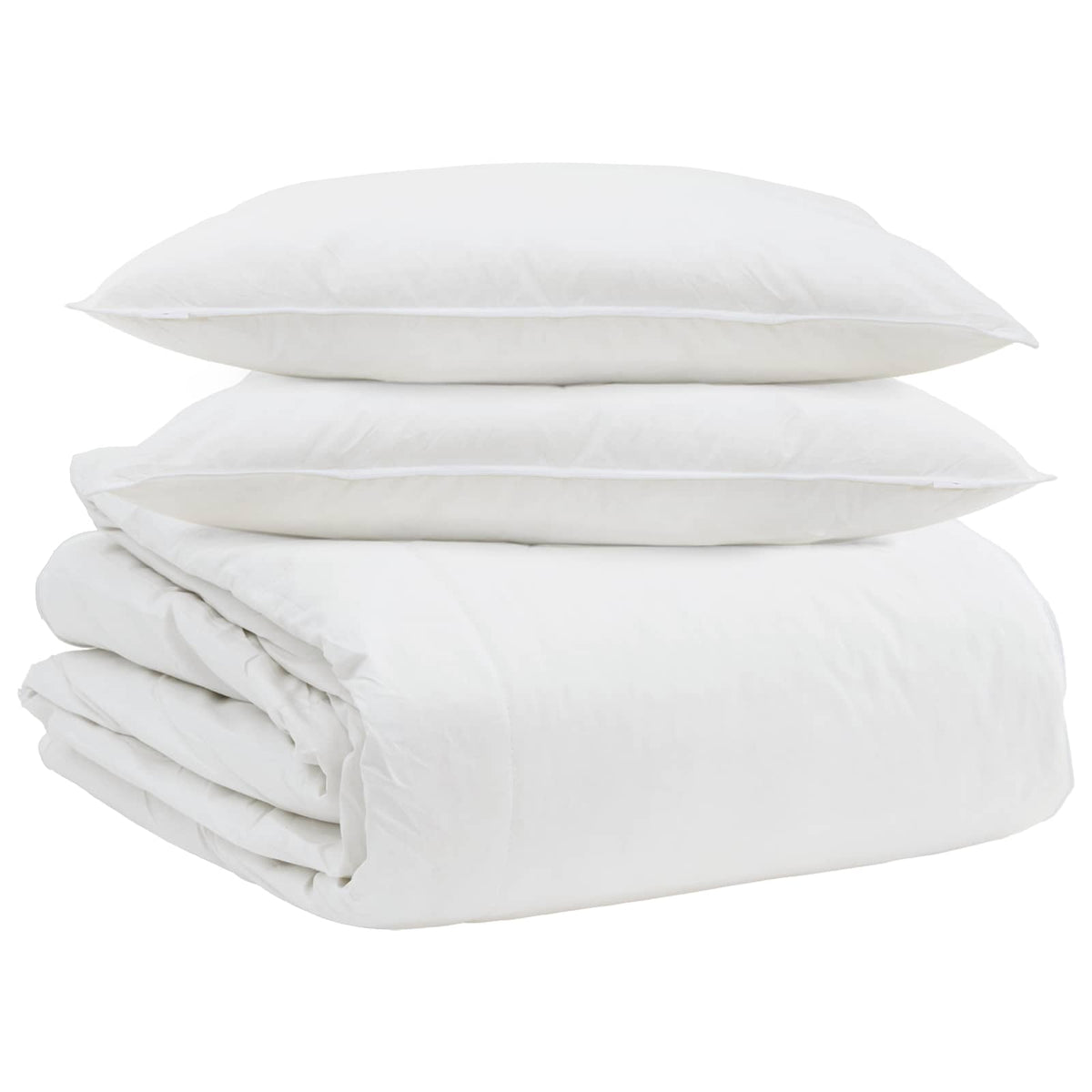 Vidaxl dekbed set met kussen 3 st wit donsveertjes