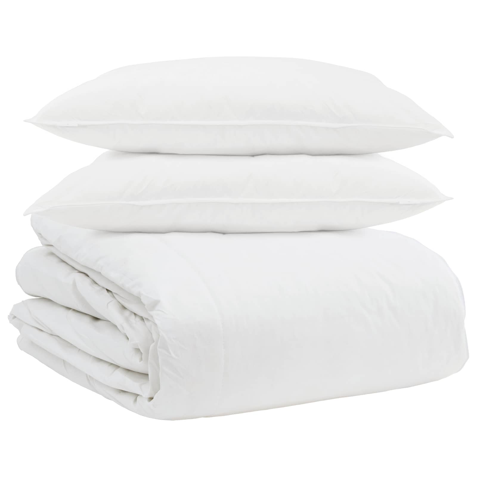 Vidaxl dekbed set met kussen 3 pcs wit donsveertjes
