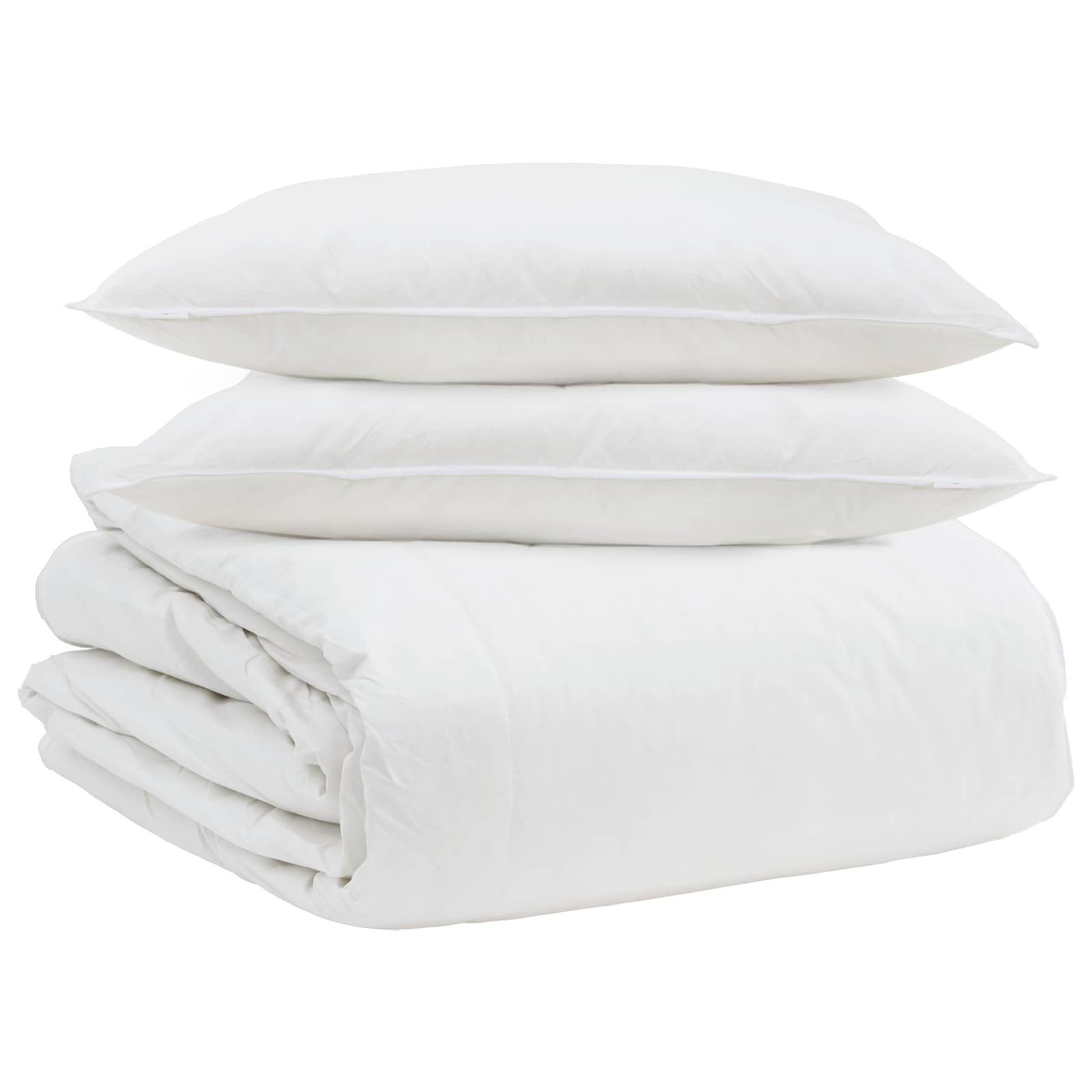 Vidaxl dekbed set met kussen 3 pcs wit donsveertjes