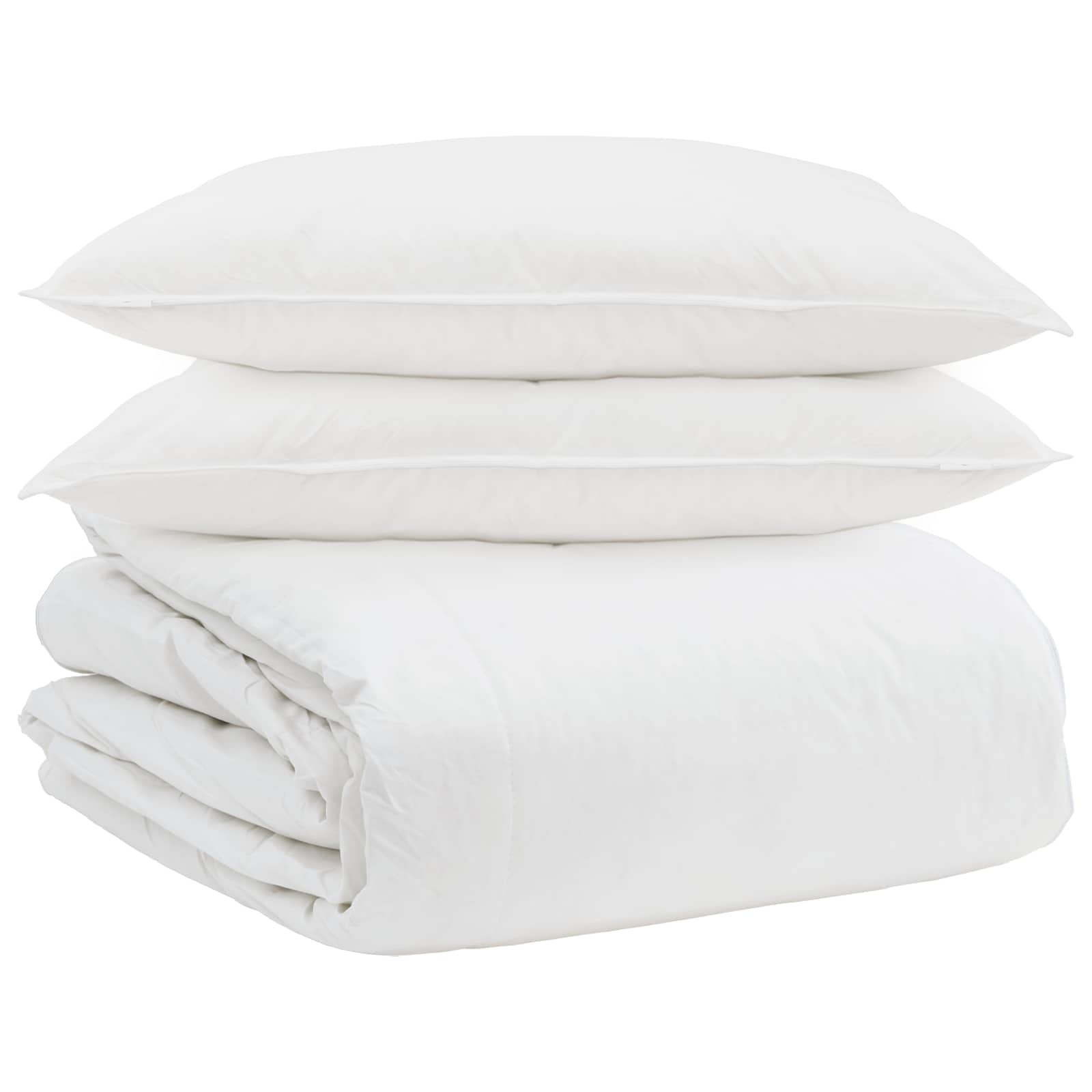 Vidaxl dekbed set met kussen 3 pcs wit donsveertjes