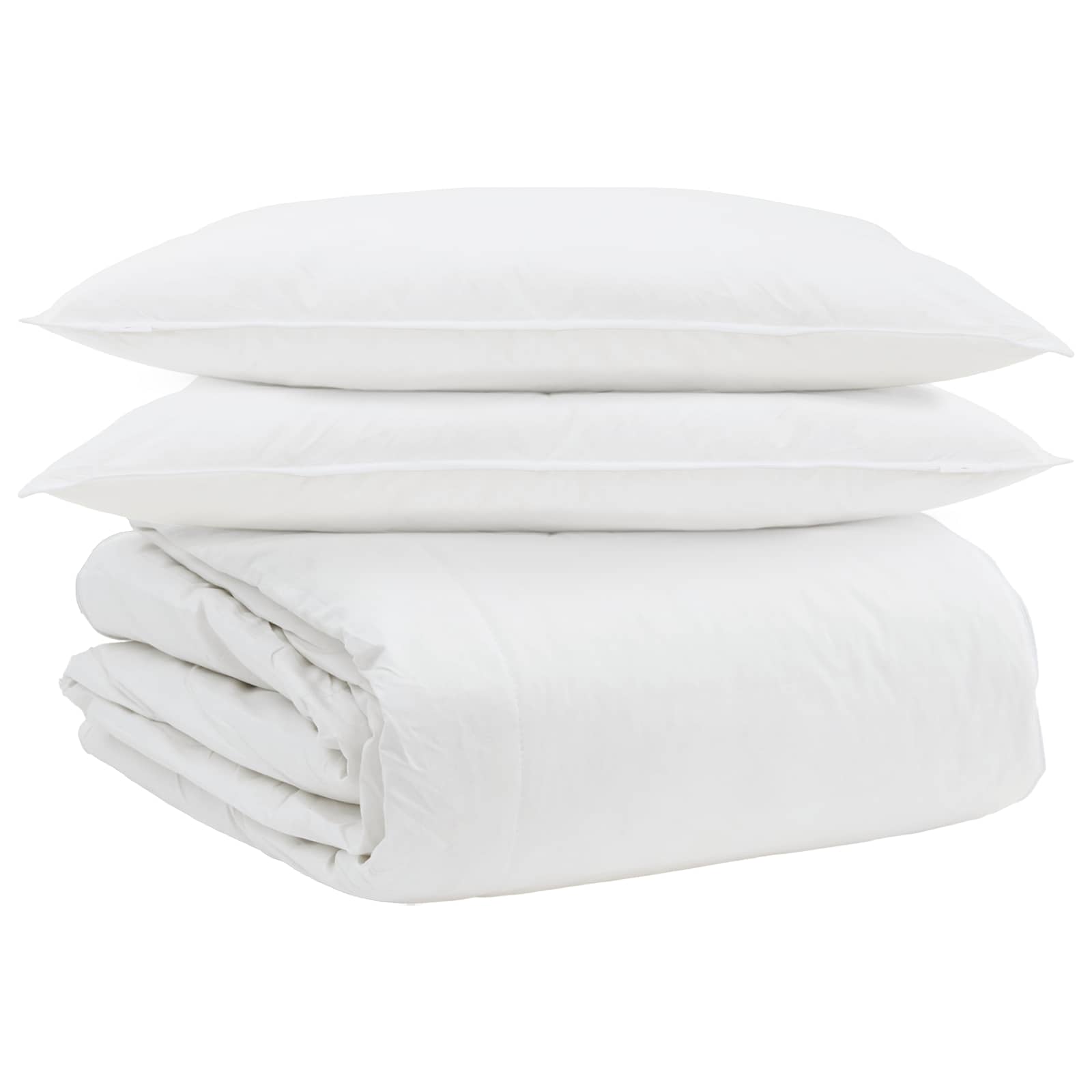 Vidaxl dekbed set met kussen 3 pcs wit donsveertjes
