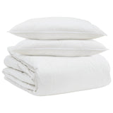 Vidaxl dekbed set met kussen 3 pcs wit donsveertjes - afbeelding 2