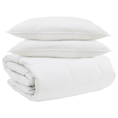 Vidaxl dekbed set met kussen 3 pcs wit donsveertjes