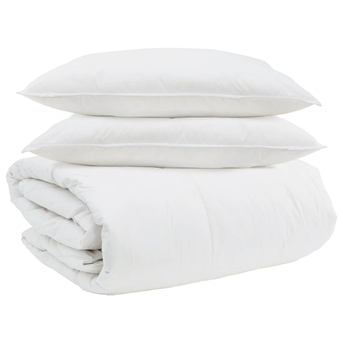 Vidaxl dekbed set met kussen 3 pcs wit donsveertjes