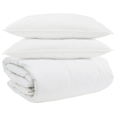 Vidaxl dekbed set met kussen 3 pcs wit donsveertjes