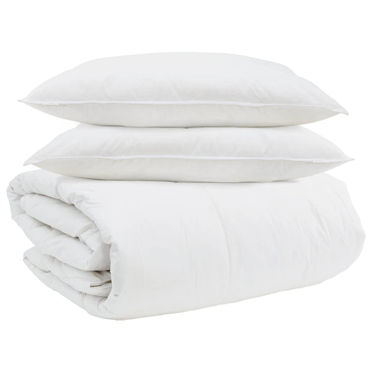 Vidaxl dekbed set met kussen 3 st wit donsveertjes