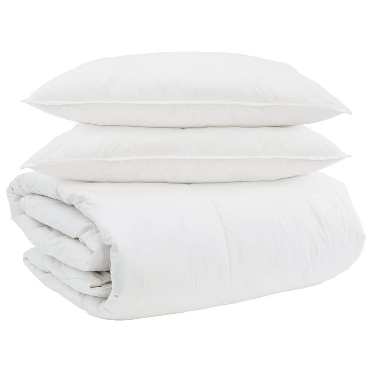 Vidaxl dekbed set met kussen 3 st wit donsveertjes
