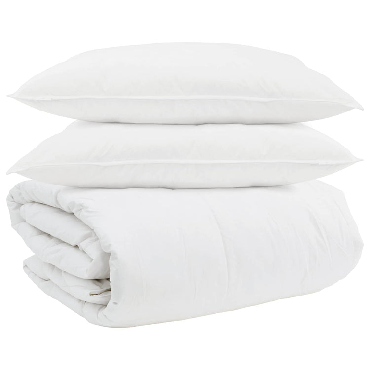 Vidaxl dekbed set met kussen 3 st wit donsveertjes