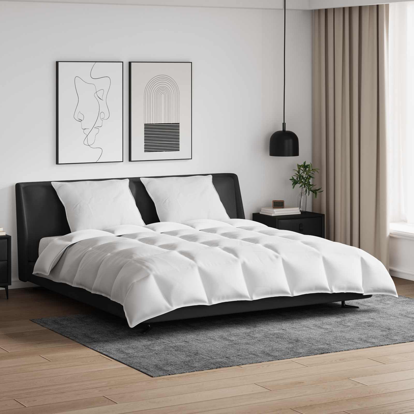 Vidaxl dekbed set met kussen 3 pcs wit donsveertjes