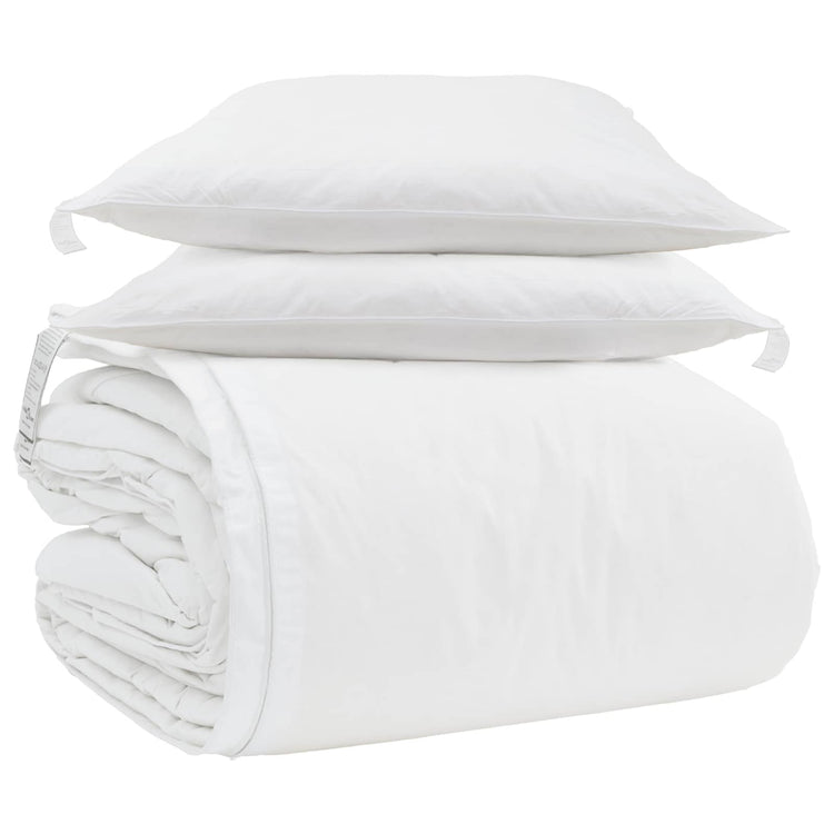 Vidaxl dekbed set met kussen 3 st wit donsveertjes