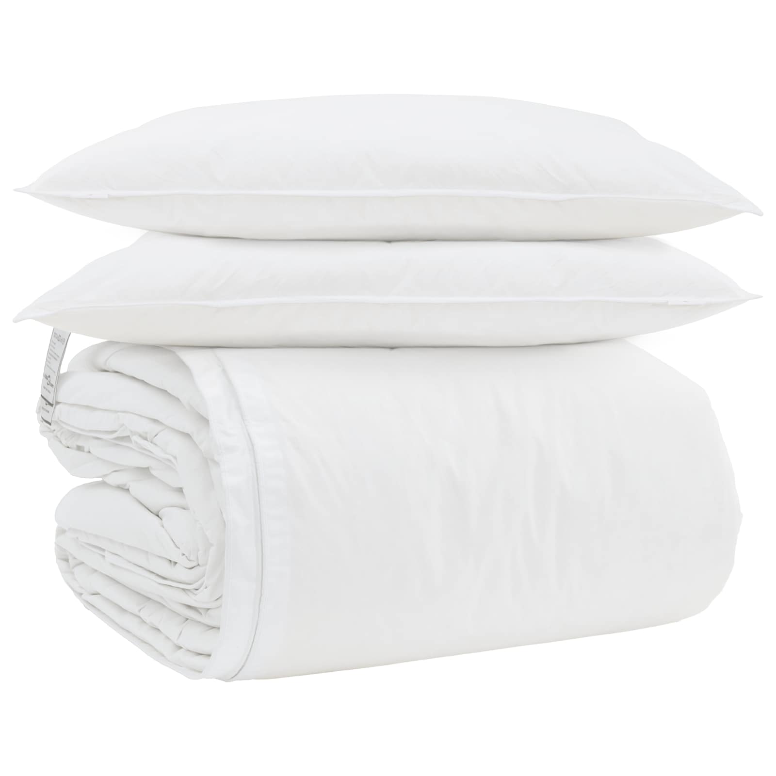 Vidaxl dekbed set met kussen 3 pcs wit donsveertjes