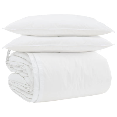 Vidaxl dekbed set met kussen 3 pcs wit donsveertjes
