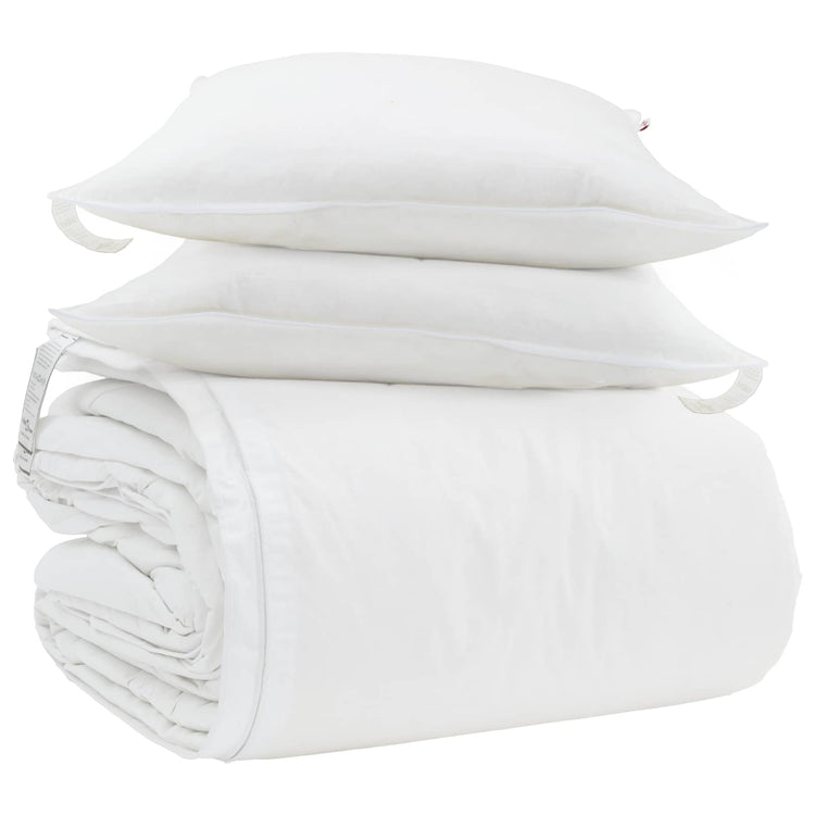 Vidaxl dekbed set met kussen 3 st wit donsveertjes