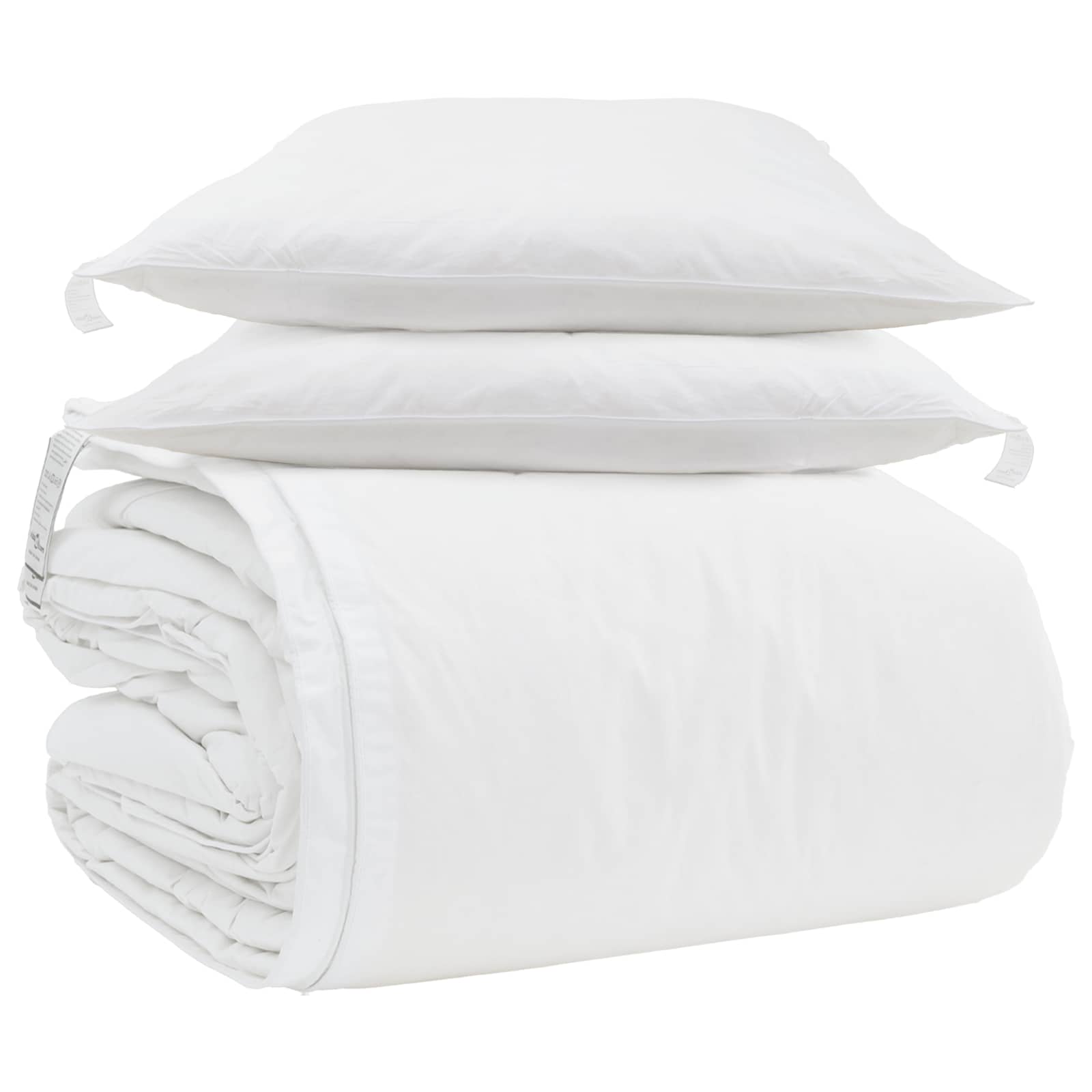 Vidaxl dekbed set met kussen 3 pcs wit donsveertjes
