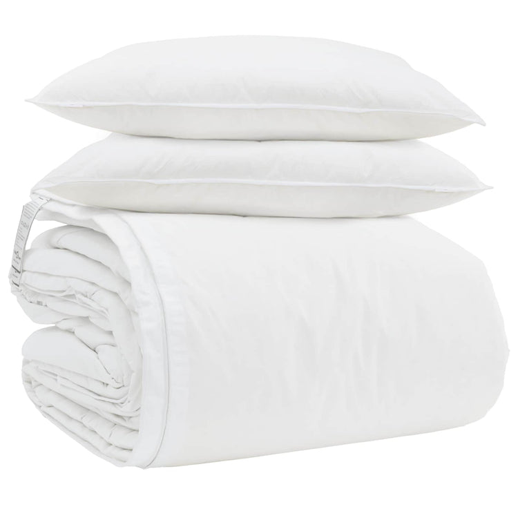 Vidaxl dekbed set met kussen 3 st wit donsveertjes