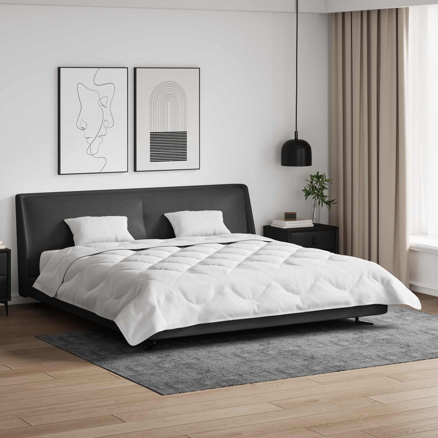 Vidaxl zomer dekbed met kussen 3 pcs wit microfibre