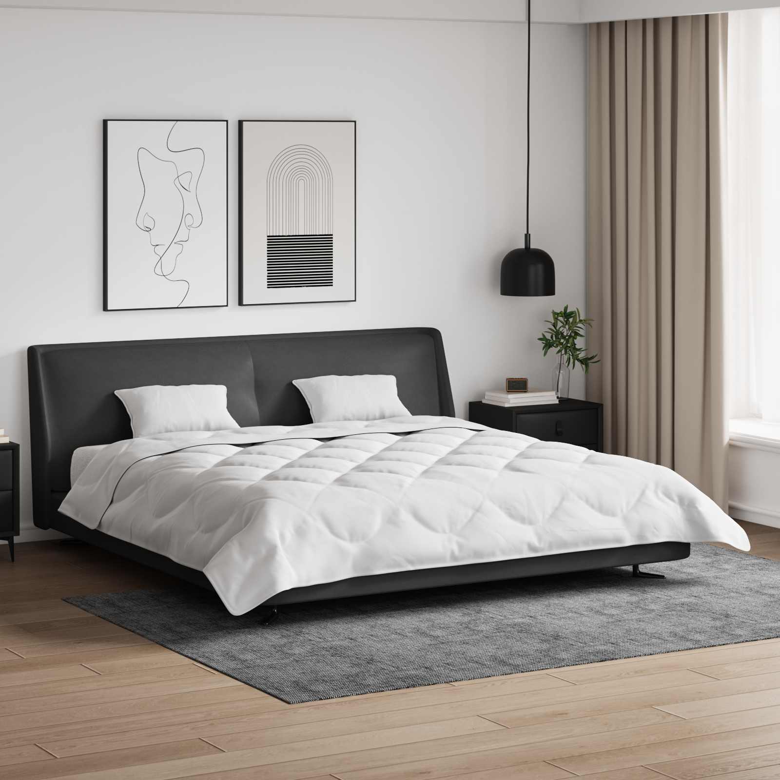 Vidaxl zomer dekbed met kussen 3 pcs wit microfibre