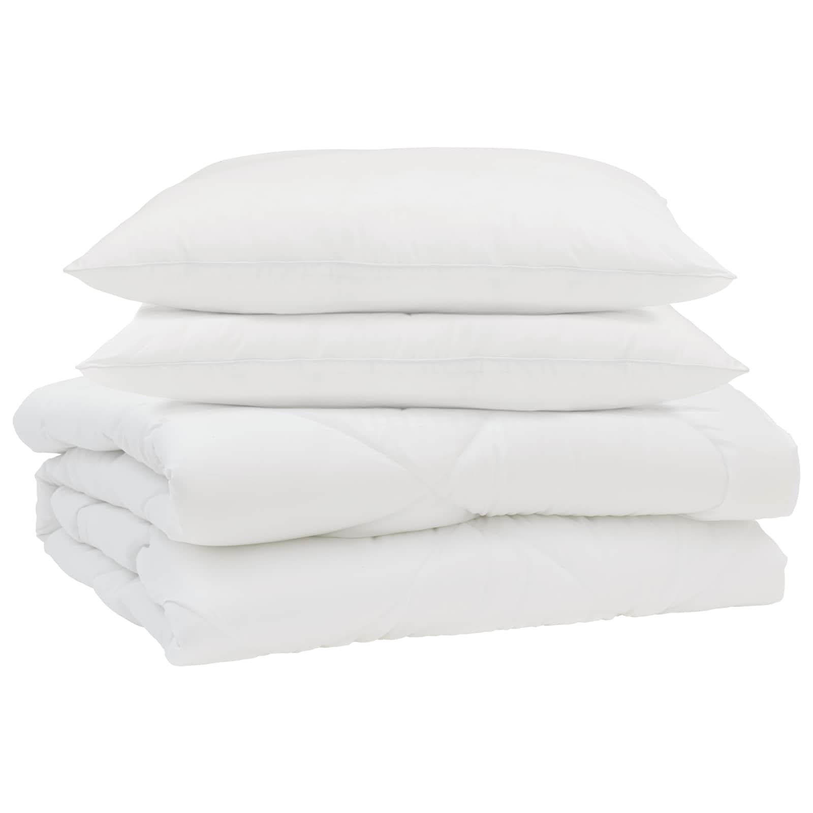 Vidaxl zomer dekbed met kussen 3 pcs wit microfibre