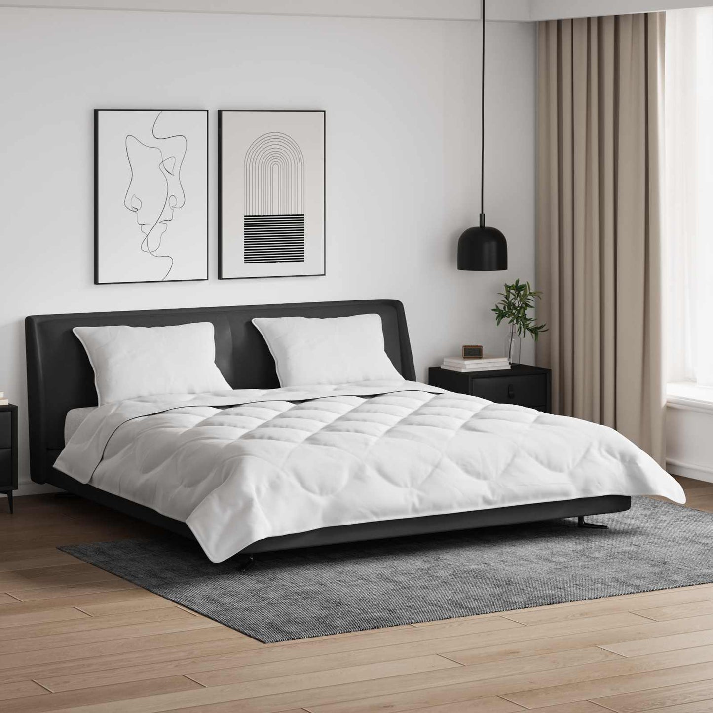 Vidaxl zomer dekbed met kussen 3 pcs wit microfibre