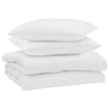 Vidaxl zomer dekbed met kussen 3 pcs wit microfibre - afbeelding 2