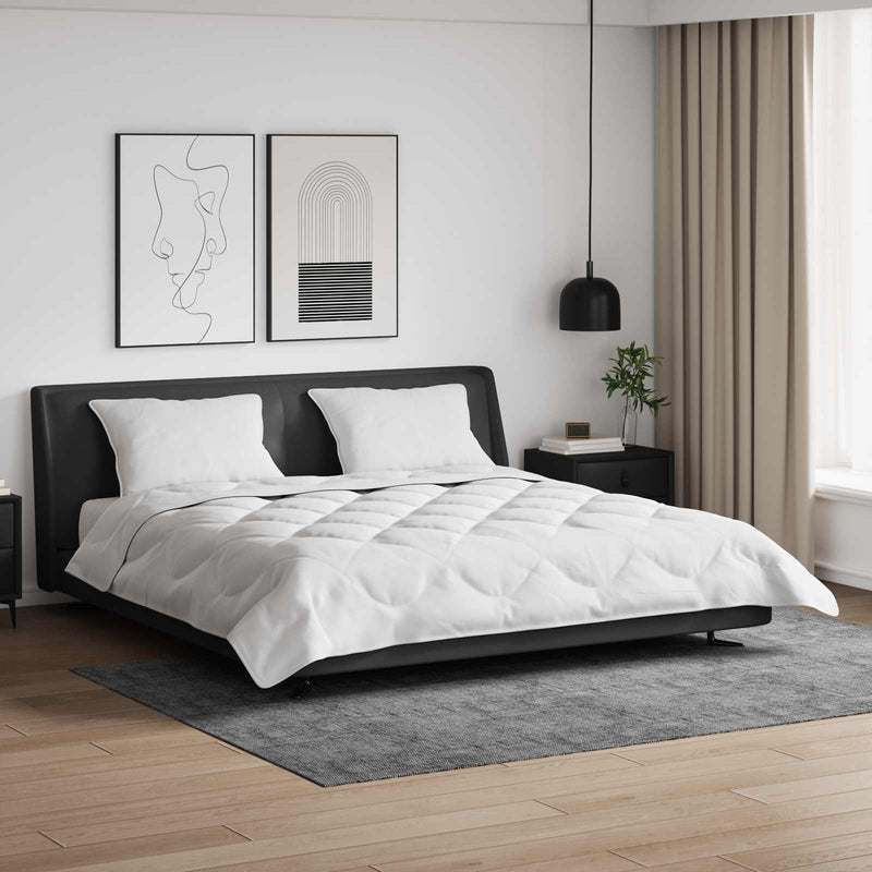 Vidaxl zomer dekbed met kussen 3 st wit microvezel