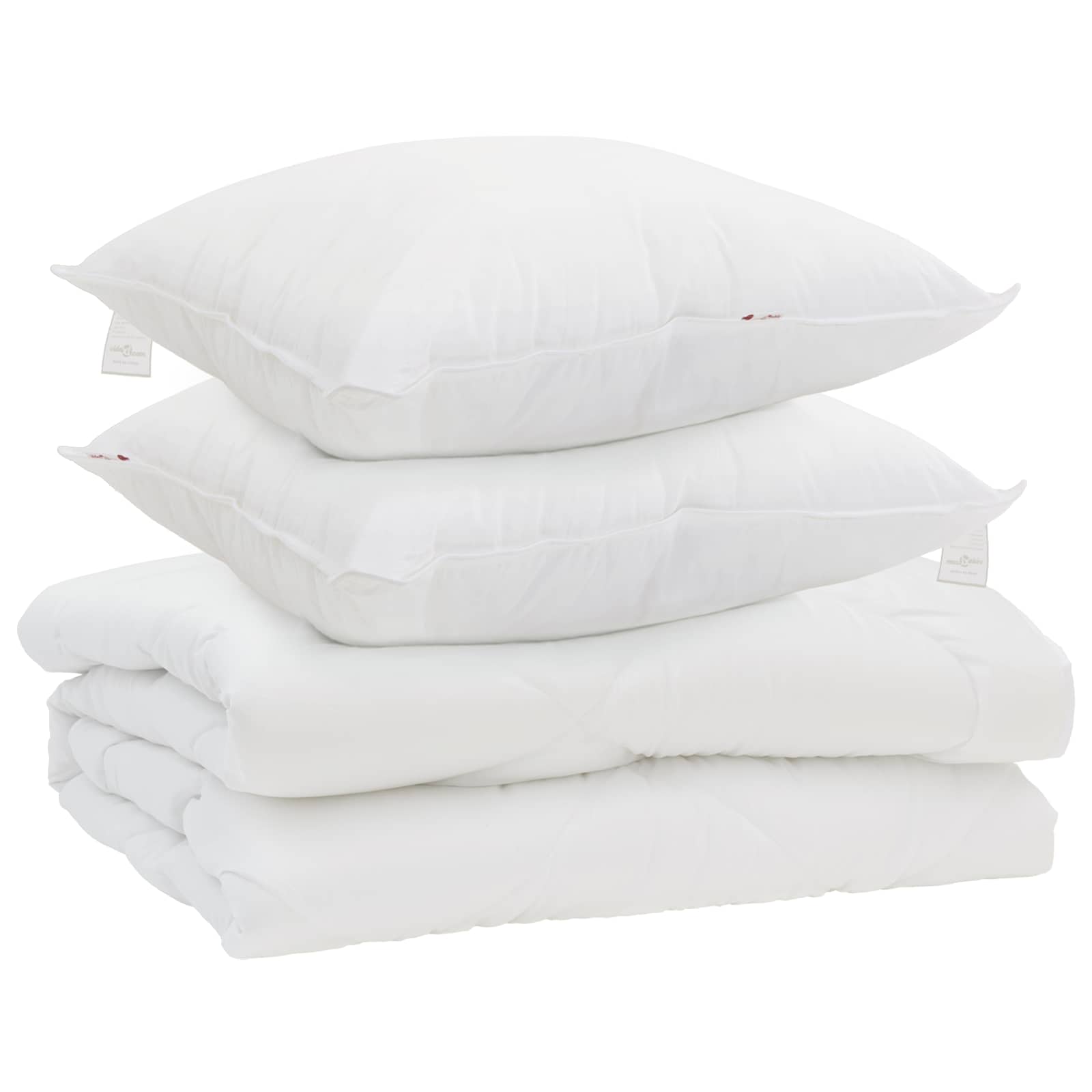 Vidaxl dekbed met kussen 3 pcs wit microfibre