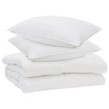 Vidaxl dekbed met kussen 3 st wit microfibre - afbeelding 2