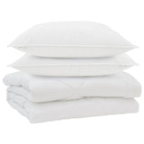Vidaxl dekbed met kussen 3 pcs wit microfibre - afbeelding 2