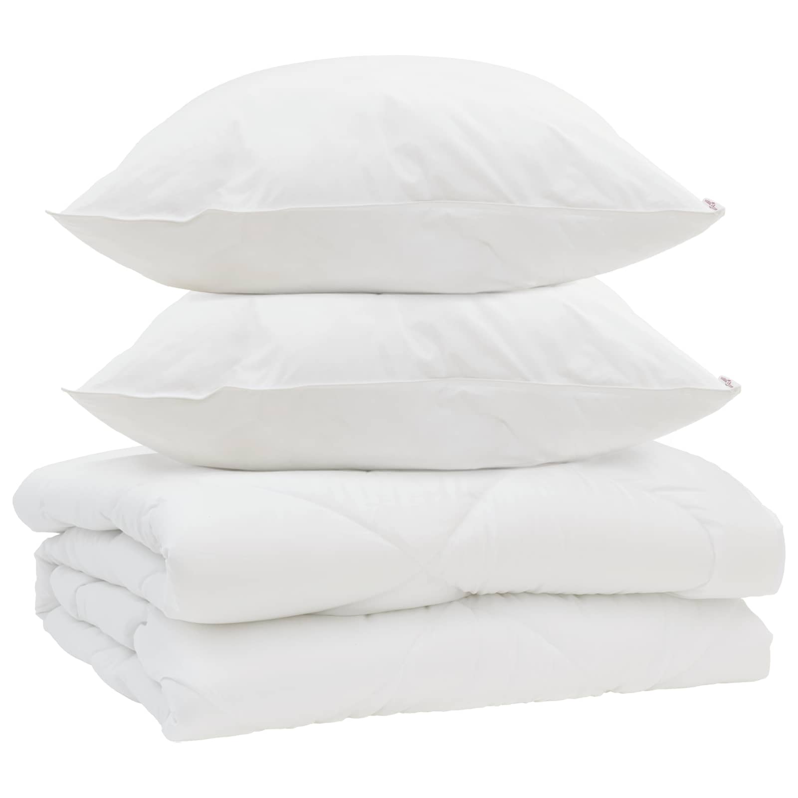 Vidaxl dekbed met kussen 3 pcs wit microfibre