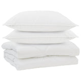 Vidaxl dekbed met kussen 3 st wit microfibre - afbeelding 2