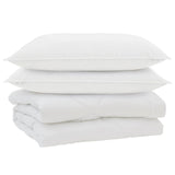 Vidaxl dekbed met kussen 3 st wit microfibre - afbeelding 2