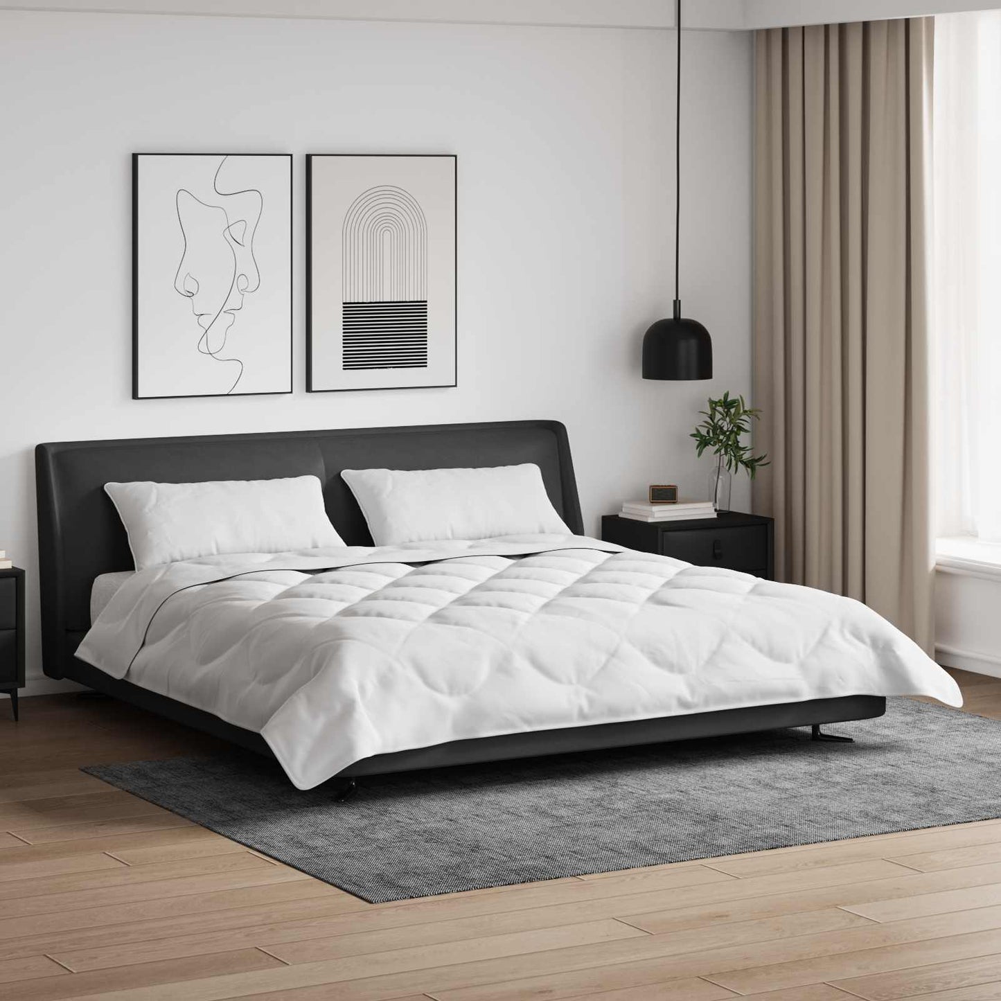 Vidaxl dekbed met kussen 3 pcs wit microfibre