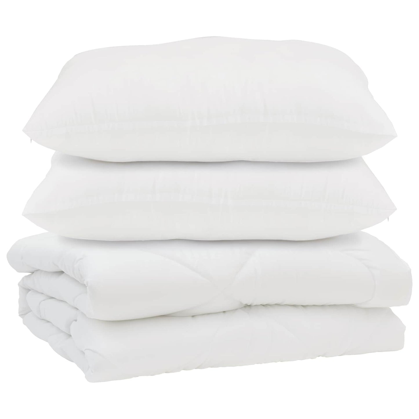 Vidaxl dekbed met kussen 3 pcs wit microfibre