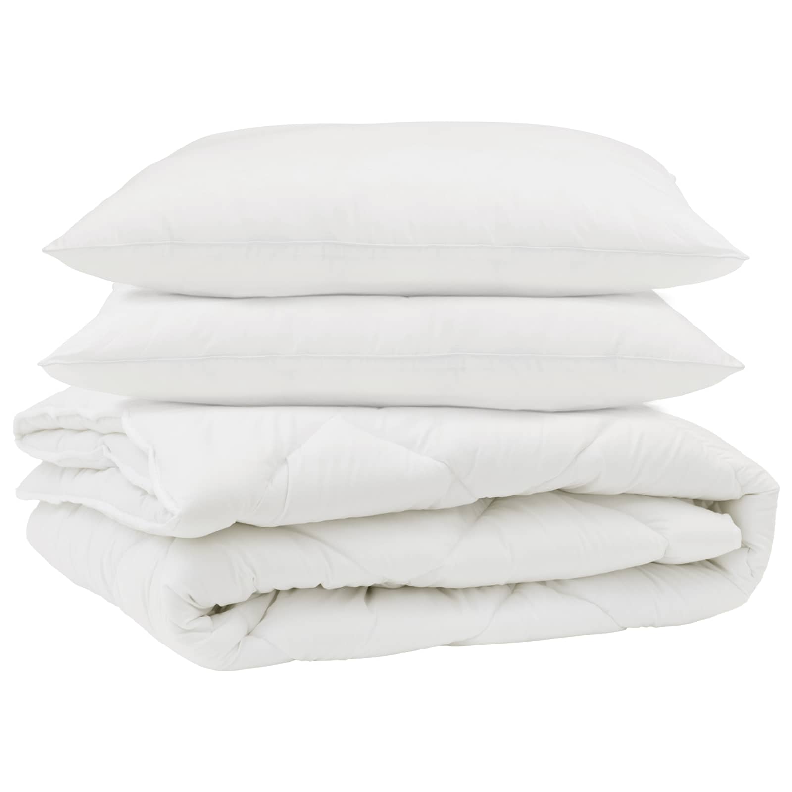 Vidaxl dekbed met kussen 3 pcs wit microfibre