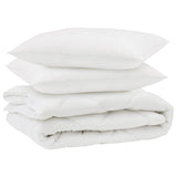 Vidaxl dekbed met kussen 3 pcs wit microfibre - afbeelding 2