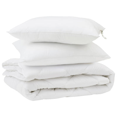 Vidaxl dekbed met kussen 3 pcs wit microfibre