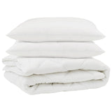 Vidaxl dekbed met kussen 3 st wit microfibre - afbeelding 2