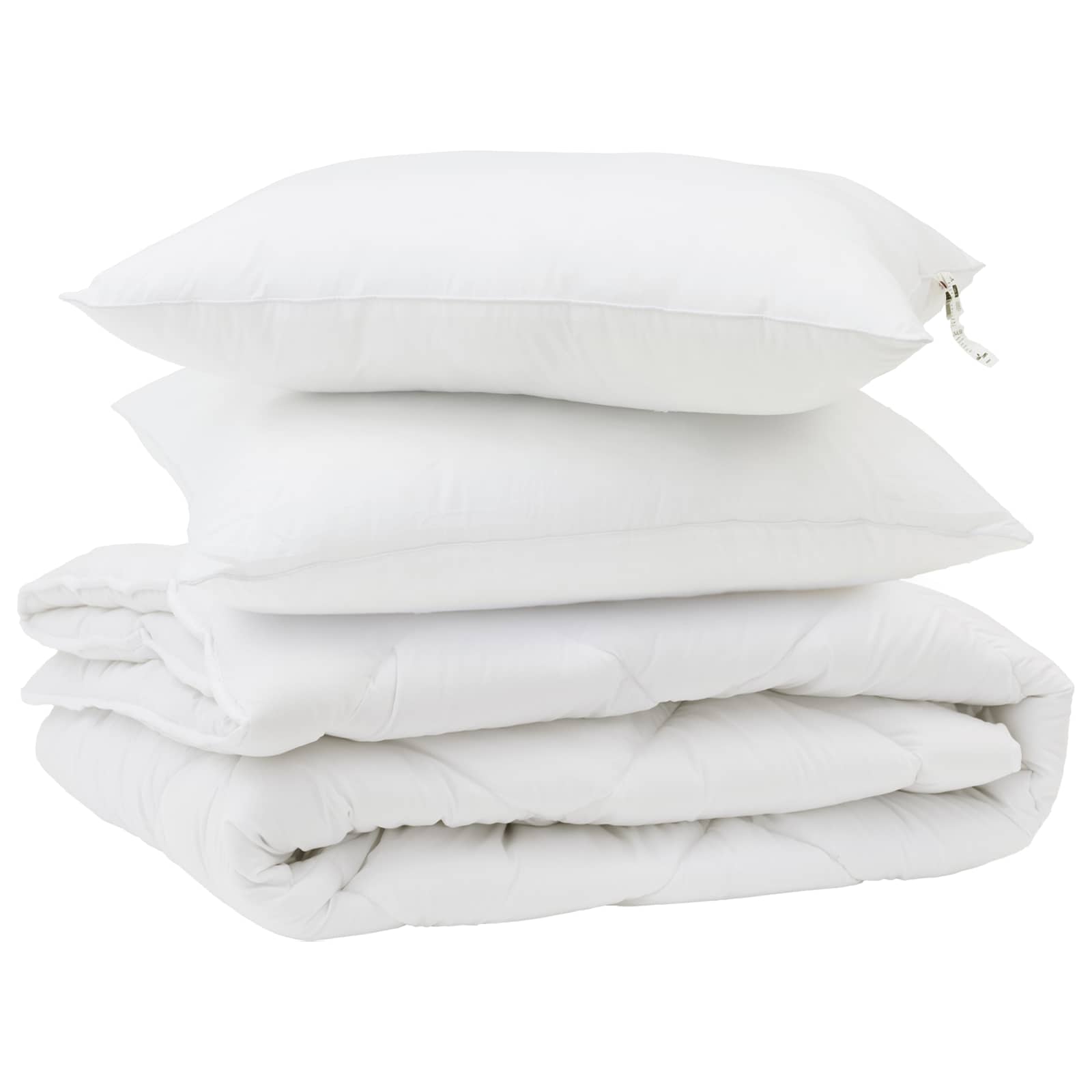 Vidaxl dekbed met kussen 3 pcs wit microfibre