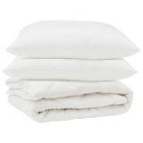 Vidaxl dekbed met kussen 3 st wit microfibre - afbeelding 2