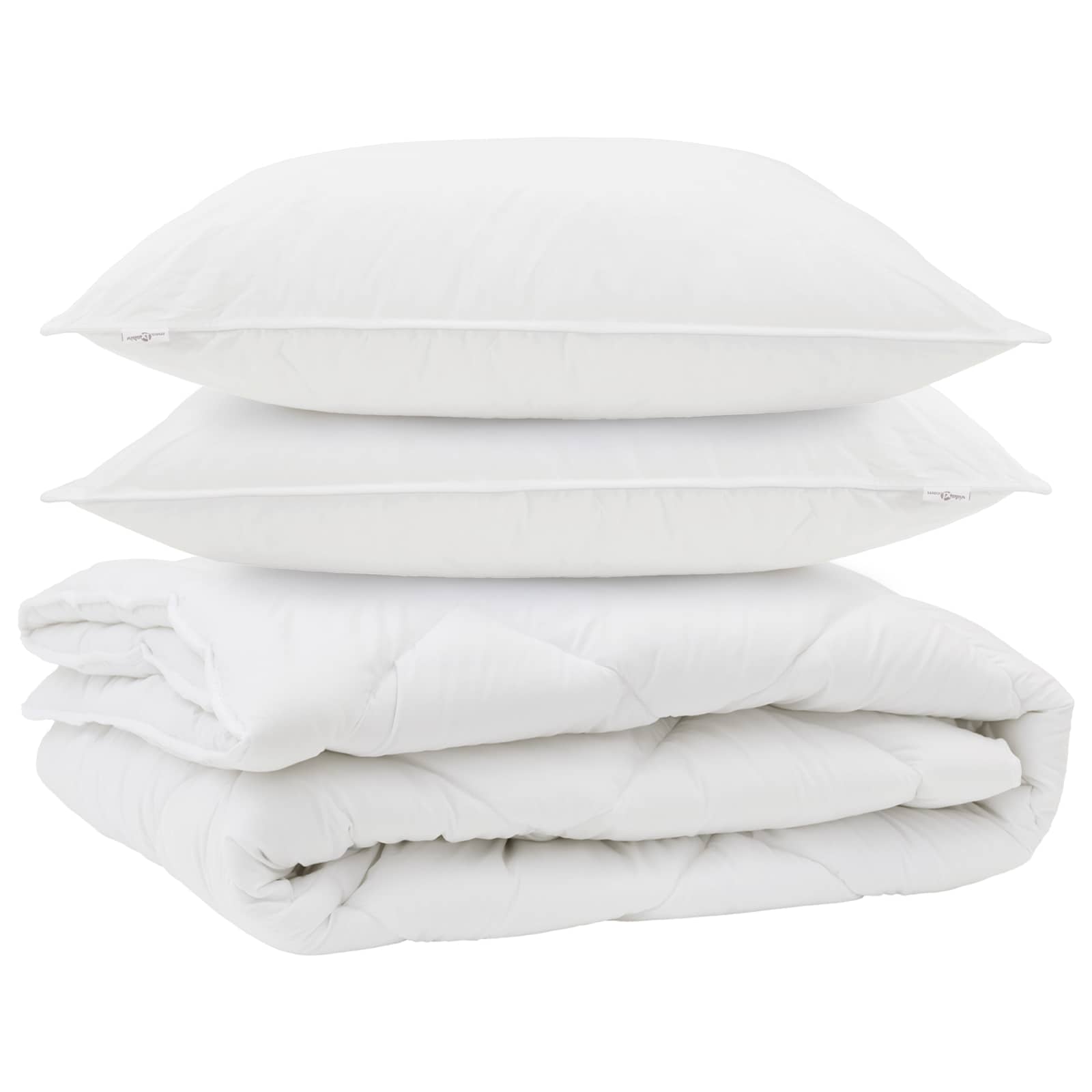 Vidaxl all-season dekbed met kussen 3 pcs wit microvezel