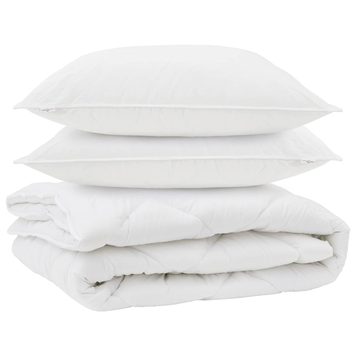 Vidaxl all-season dekbed met kussen 3 pcs wit microvezel