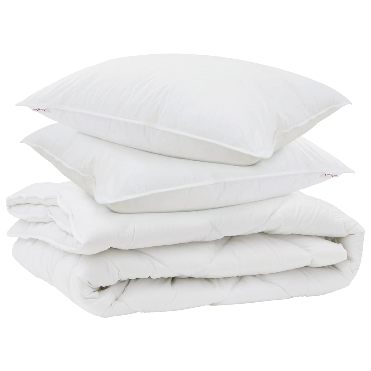 Vidaxl all-season dekbed met kussen 3 pcs wit microvezel