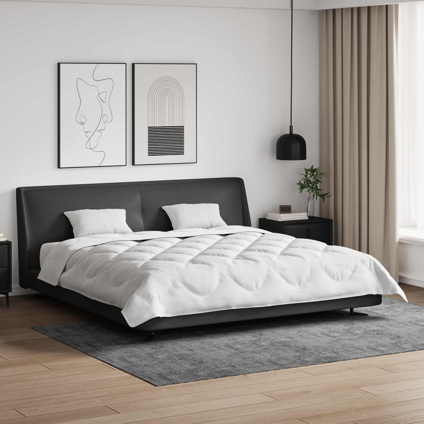 Vidaxl dekbed met kussen 3 pcs wit microvezel