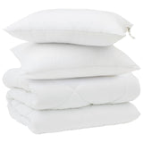 Vidaxl winter dekbed met kussen 3 st wit microvezel - afbeelding 2
