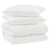 Vidaxl winter dekbed met kussen 3 st wit microvezel - afbeelding 2