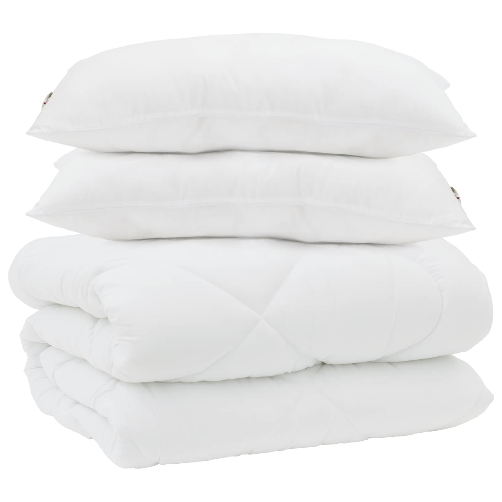 Vidaxl winter dekbed met kussen 3 pcs wit microvezel