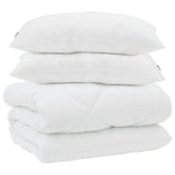 Vidaxl winter dekbed met kussen 3 st wit microvezel - afbeelding 2